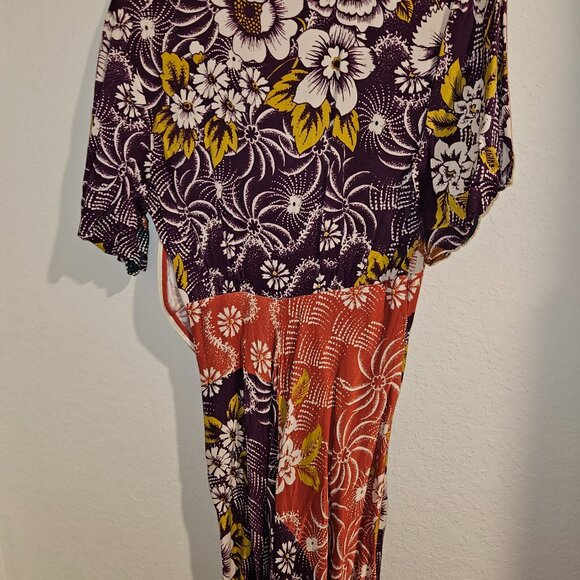 By Anthropologie V-Neck Flutter-Sleeve Buttoned Handkerchief Maxi Dress - Picture 6 of 9